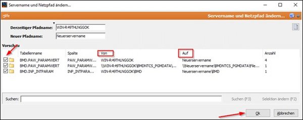 Screenshot_Servername und Netzpfad ändern