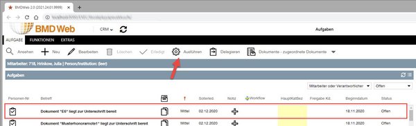 Screenshot aus der BMD Software [Screenshot © BMD]