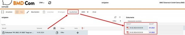 Screenshot aus der BMD Com Mandantenplattform [Screenshot © BMD]