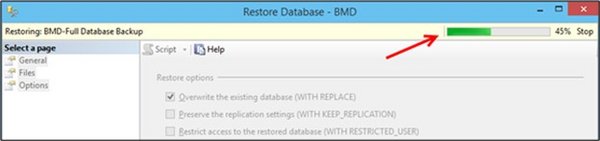 Screenshot_Restore Database Fortschrittsanzeige