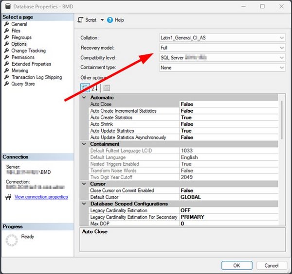 Screenshot_Database Properties BMD Recovery