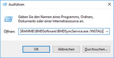 The screenshot shows an example path in the "Run" window.