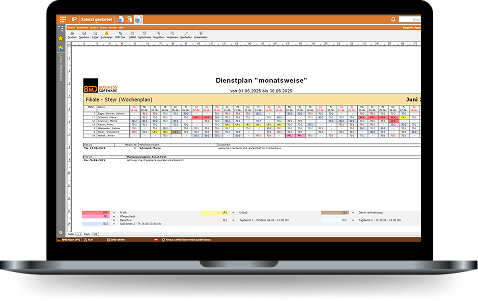 Vorschau-BMD-Dienstplanung Screenshot der BMD Dienstplanungssoftware.