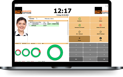 Vorschau-BMD-Zeiterfassung Screenshot der BMD Zeiterfassungssoftware.