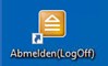 Screenshot des Abmeldebuttons am Desktop