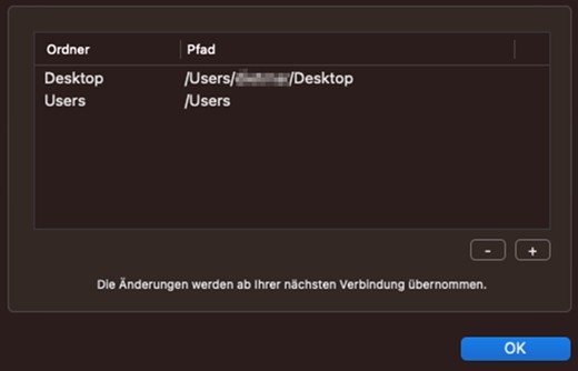 Screenshot der Möglichkeit das entsprechende Verzeichnis auszuwählen.