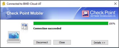 Screenshot der erfolgreichen Verbindung