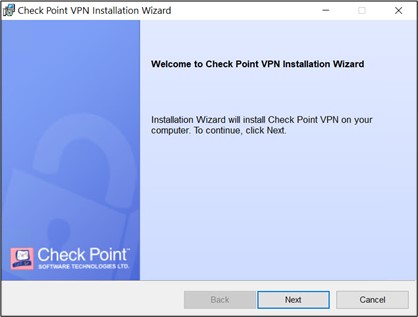 Screenshot der Installation des VPN-Client-Programms.