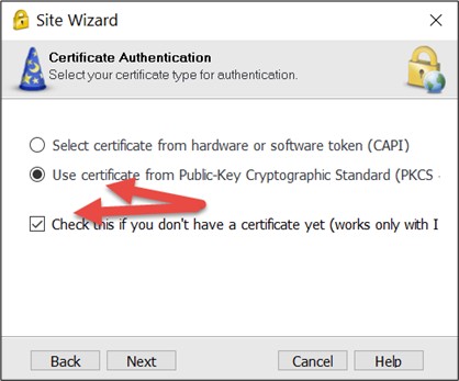 Screenshot der erforderlichen Einstellungen des Zertifikats.
