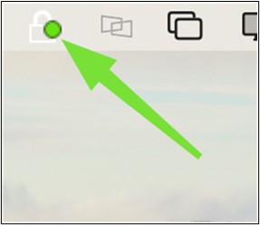 Screenshot mit Pfeil auf das Schlosssymbol