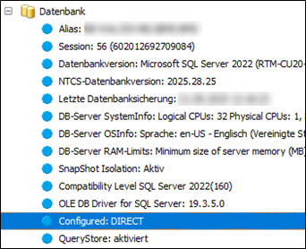 Screenshot des Fensters, in dem der Zugriffsmodus kontrolliert werden kann.