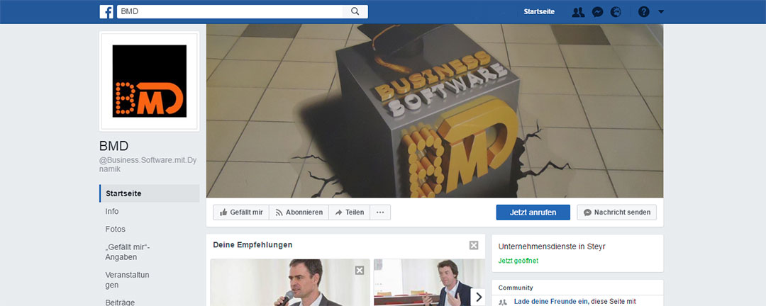 BMD goes Facebook - BMD ab sofort im Social Network
