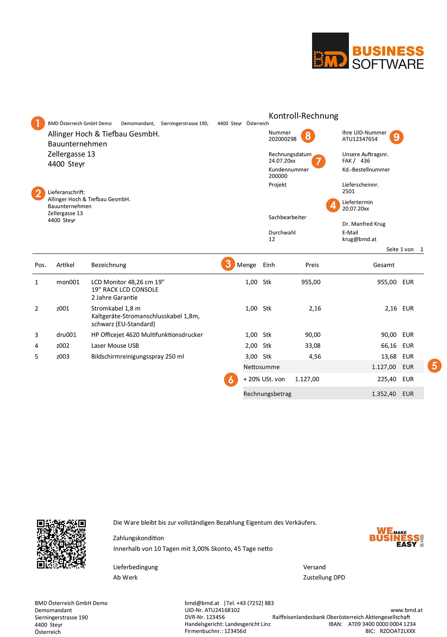 Rechnungsbestandteile