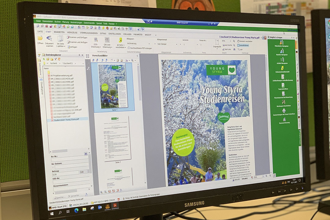 Sie sehen einen Monitor mit der BMD Software
