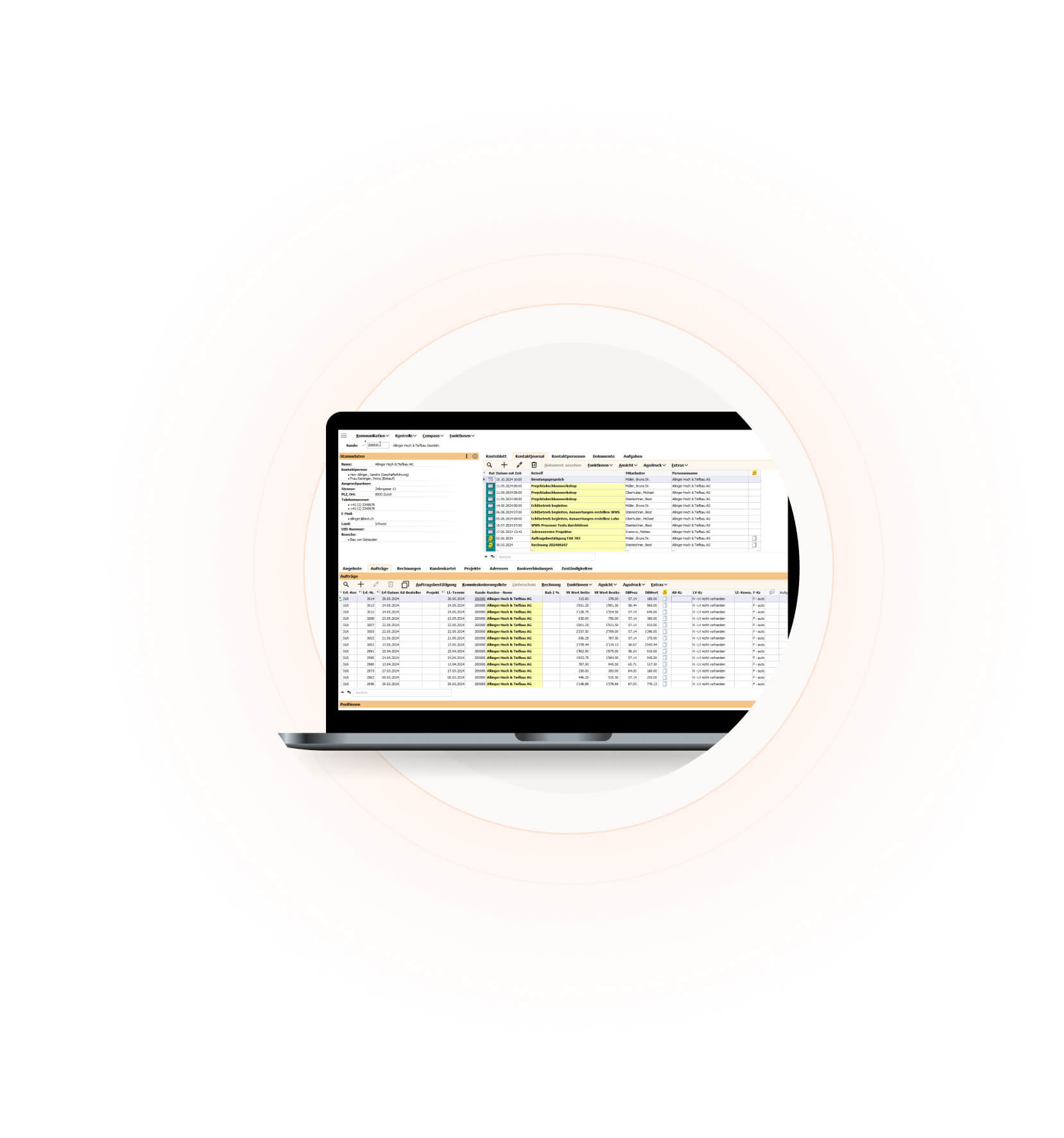 Kunden Cockpit BMD CRM Screenshot Kunden Cockpit BMD CRM