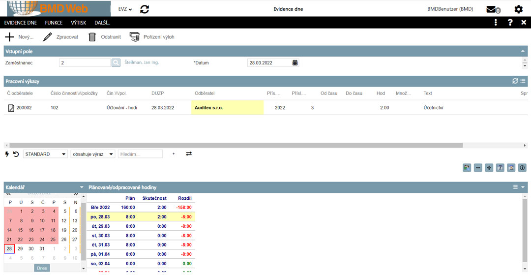 Snímek obrazovky Web LEA