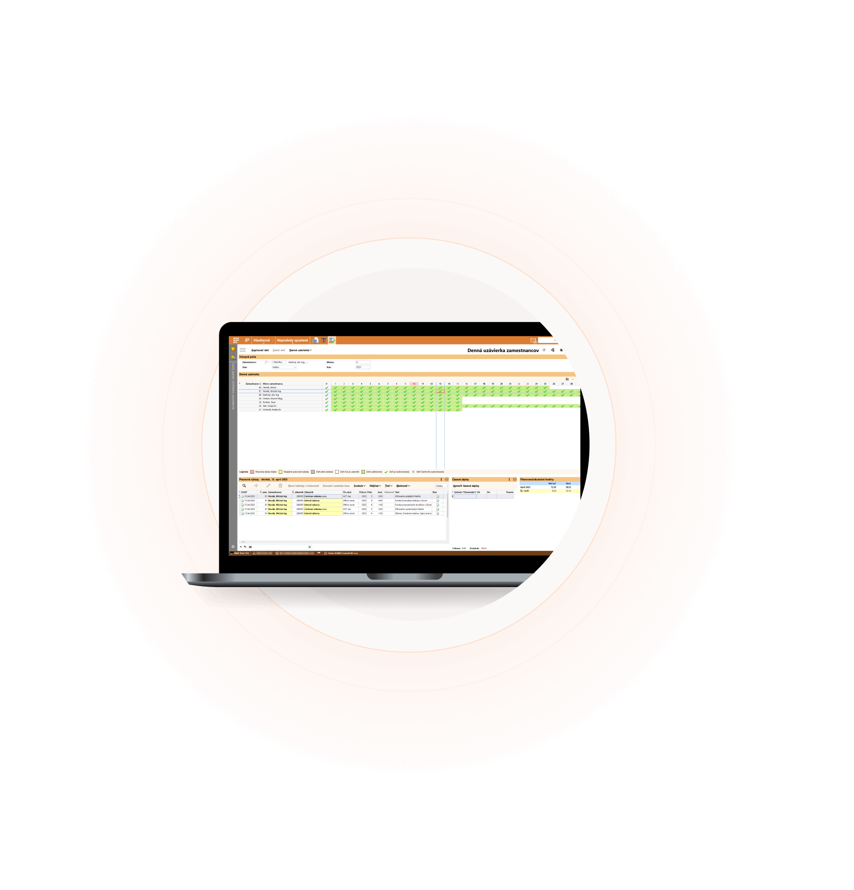 Software pro záznam výkonu BMD Snímek obrazovky BMD Performance Recording Software
