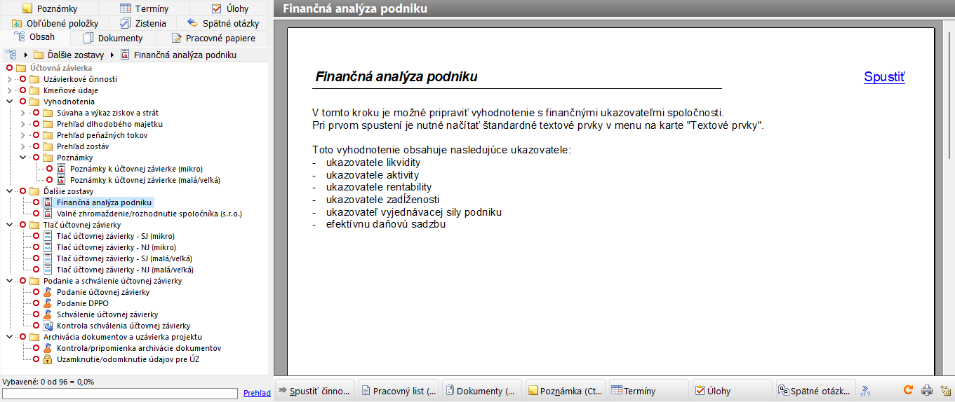 Môžete si pozrieť snímku obrazovky s finančnými analýzami spoločnosti